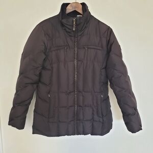Larry Levine Black Puffer Coat Down Filled